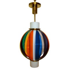 Arredoluce Angelo Lelli Colorful Hanging Chandelier Lamp