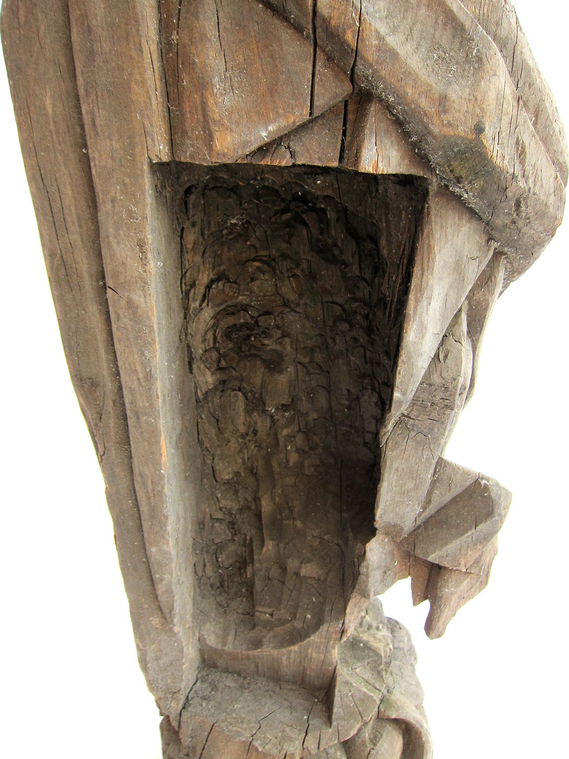 Wood La Immaculada, Hand-Carved Sculpture