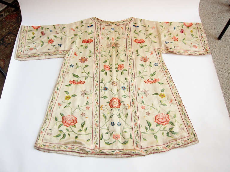 Mexican Embroidered Silk Vestment - Early 19th C. For Sale
