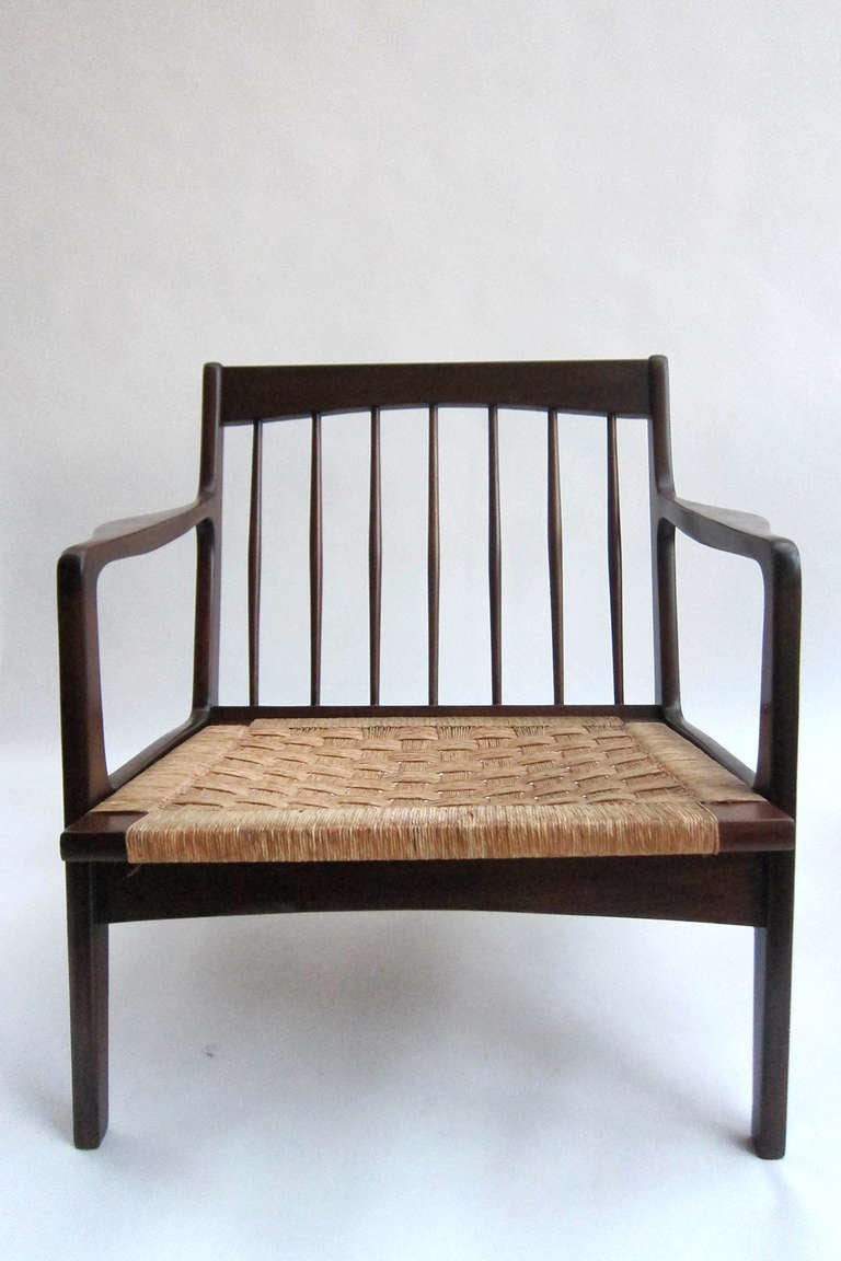 Mid-Century Modern Pair of Mid-Century Palm Fiber Lounge Chairs