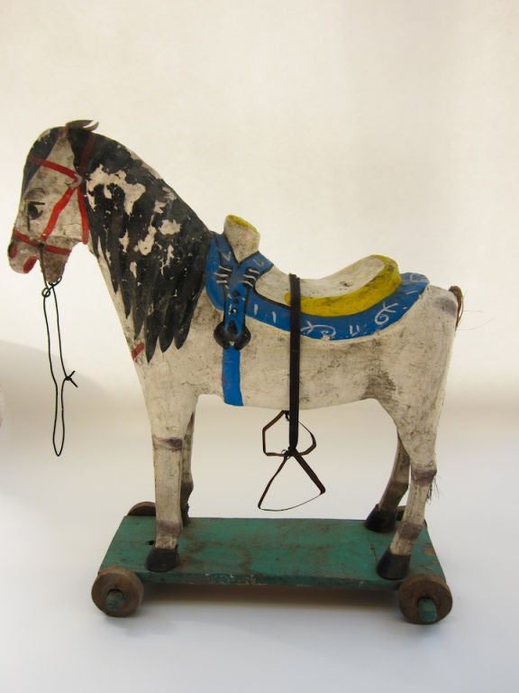 Wood Papier Mache Toy Horse For Sale