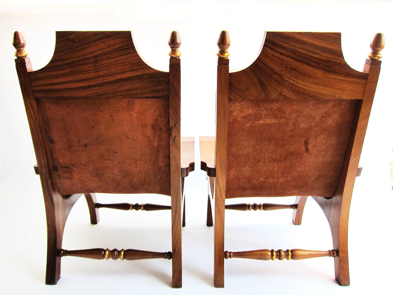 Leather Pair Armchairs by Alejandro Rangel Hidalgo For Sale
