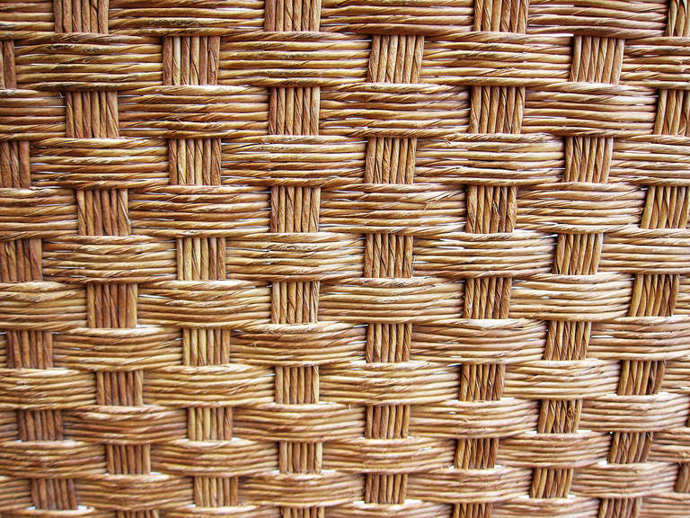 Mid-Century Lounge Chairs with Woven Palm 4