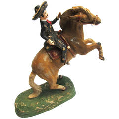 Vintage Mounted Charro Figure from Tlaquepaque
