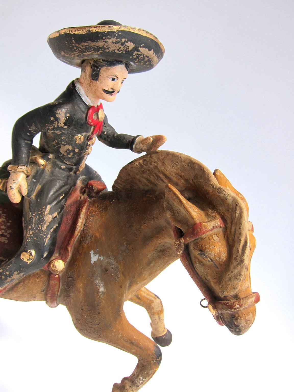 Mid-20th Century Mounted Charro Figure from Tlaquepaque