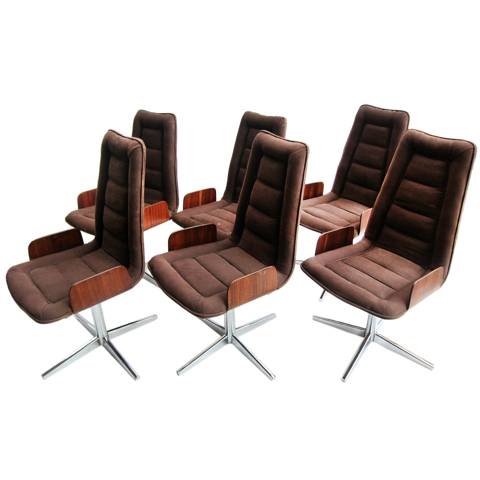 Set 6 Swivel Office Chairs - 1970’s For Sale