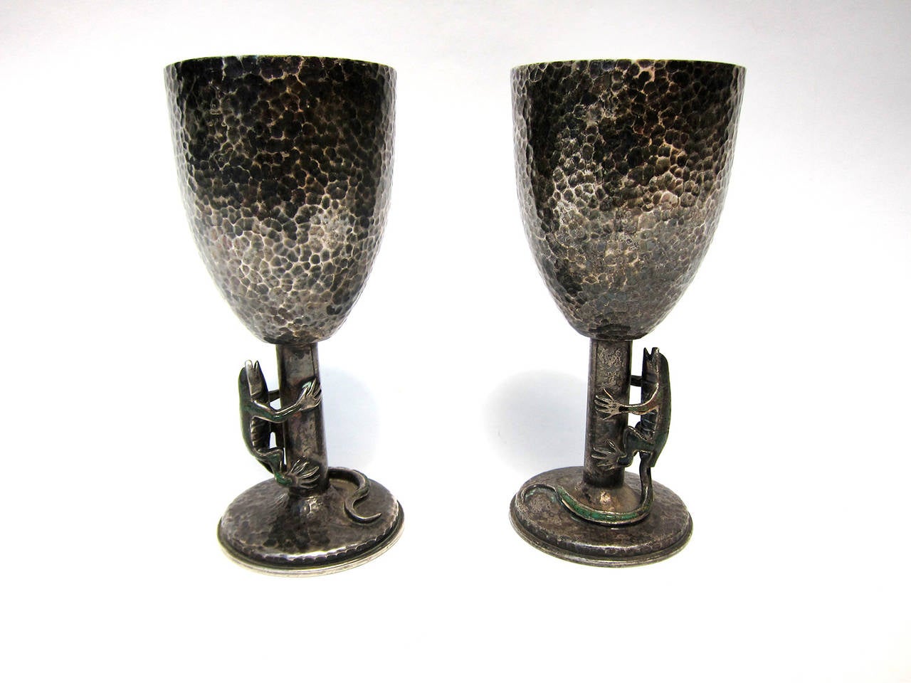 Pair of Silver Plate Goblets, Los Castillo