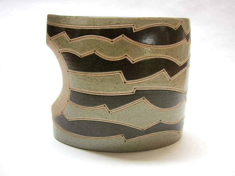Mexican Ceramic Vessel by Gustavo Perez For Sale