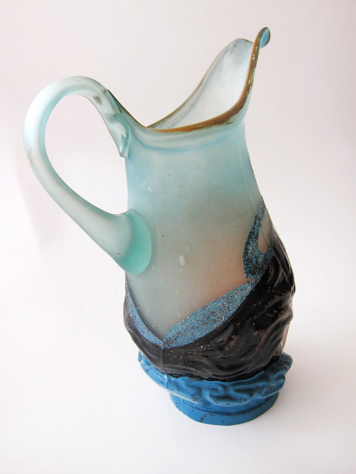 Mid-Century Handblown Figural Glass Pulque Pitcher For Sale 2