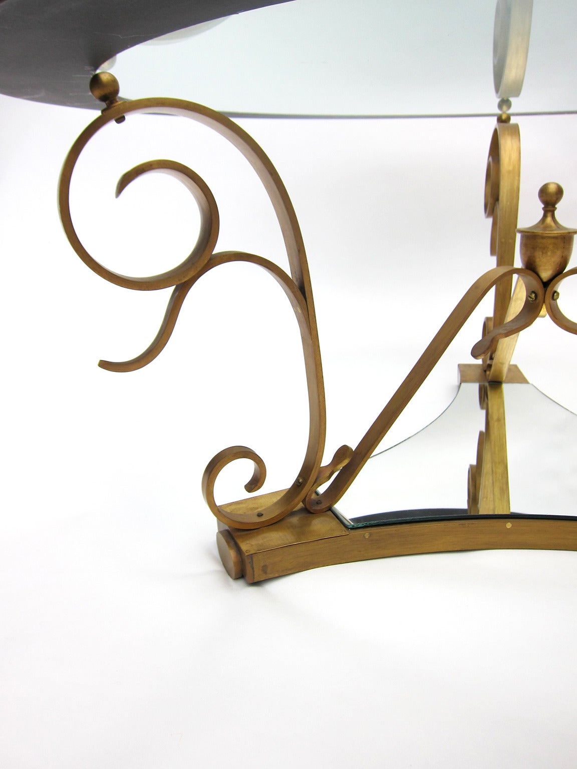 Forged Midcentury Brass Doré Center Table by Arturo Pani For Sale