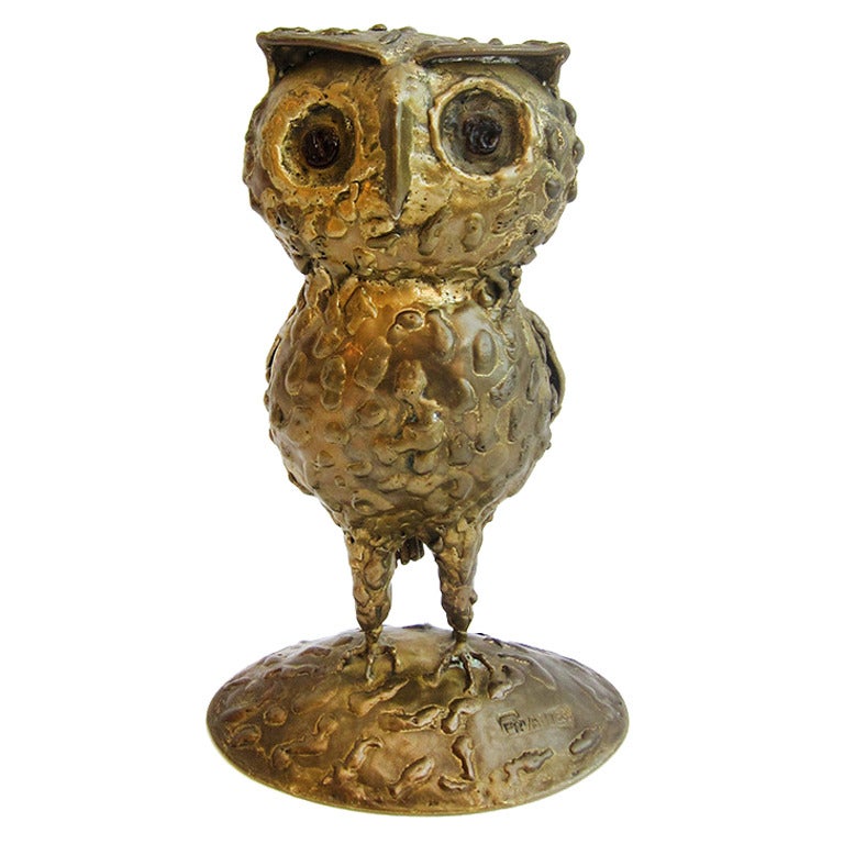Owl Sculpture - P. Cervantes For Sale