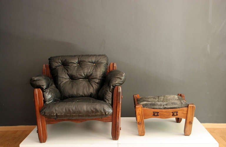 Mexican Descanso Armchair with Ottoman by Don Shoemaker
