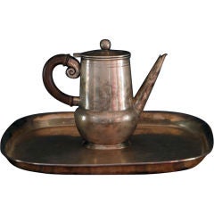 William Spratling silver tray with coffee pot