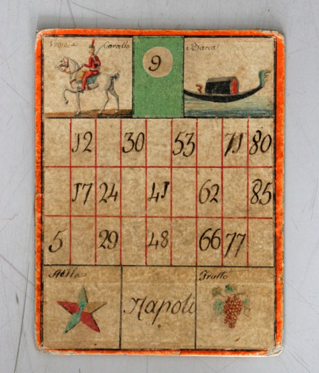 Italian 19th Century Bingo Game 1