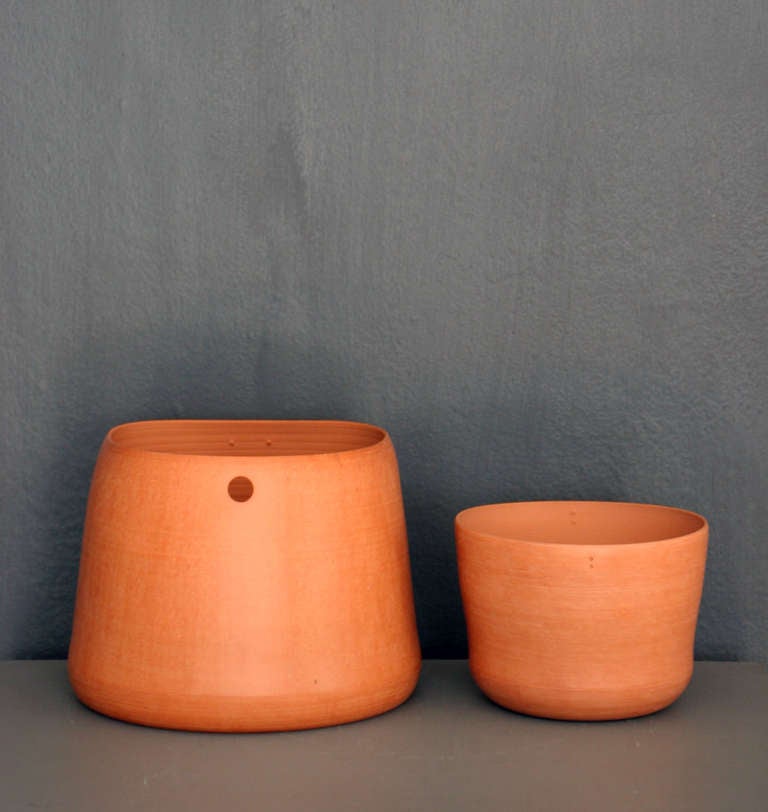 Pair Of Red Clay Bowls By Gustavo Perez