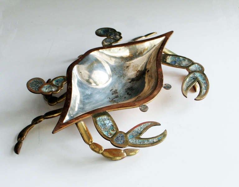 Made by brass with abalone inlay. Mexico circa 1970s