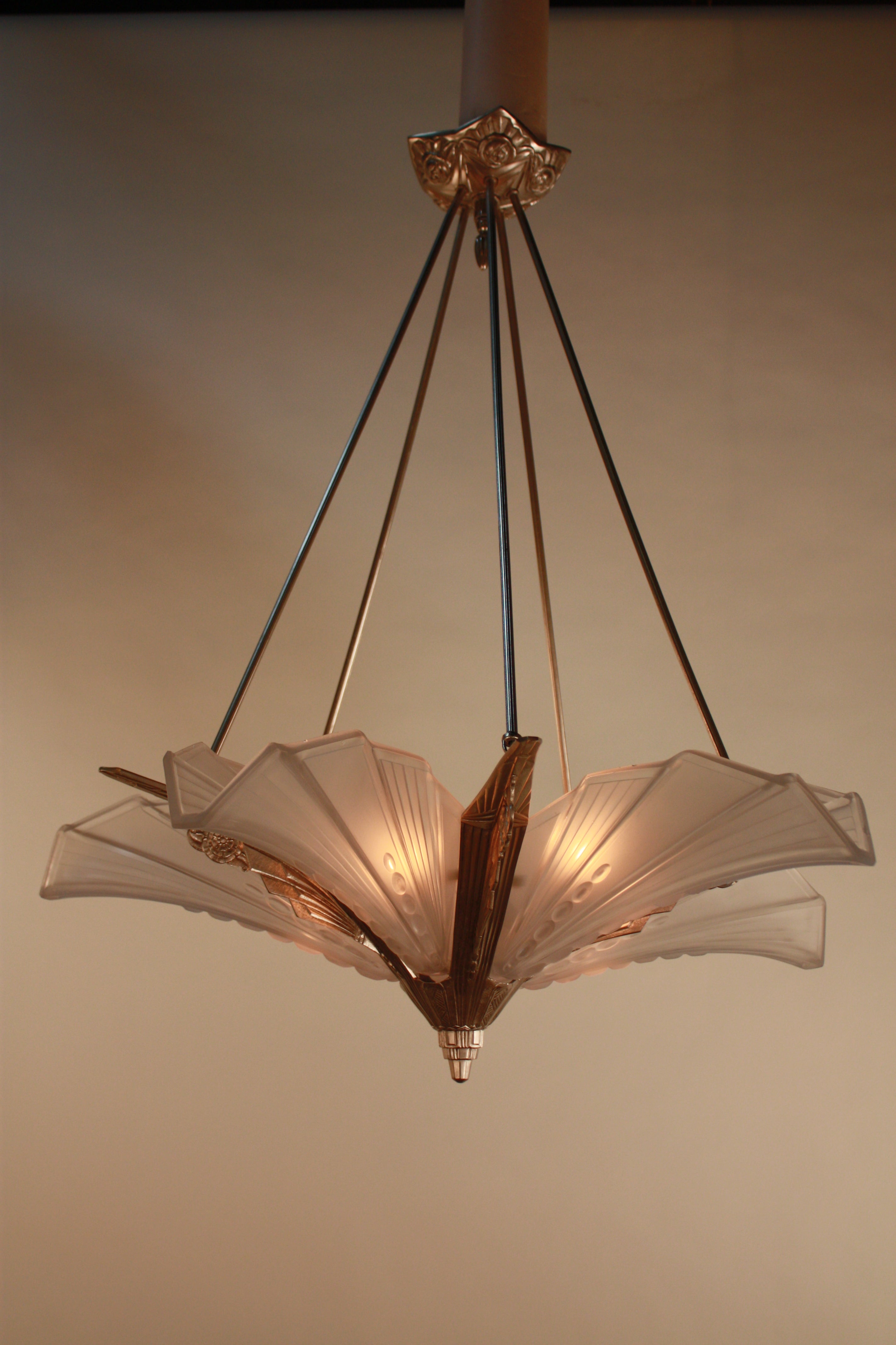 French Art Deco Chandelier By EJG