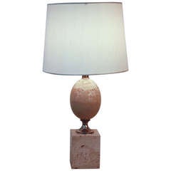 French Marble Lamp By Maison Barbier