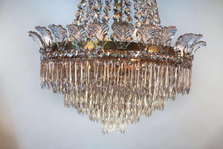 1930's Spanish Empire Style Crystal Chandelier 1