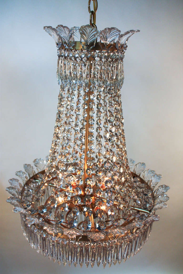 1930's Spanish Empire Style Crystal Chandelier 4