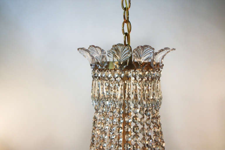 1930's Spanish Empire Style Crystal Chandelier 2