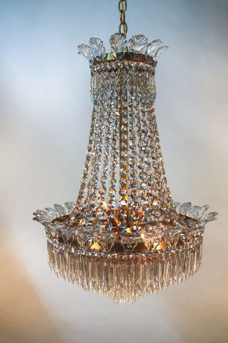 1930's Spanish Empire Style Crystal Chandelier 5