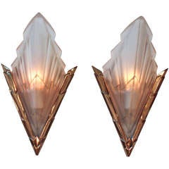 Art Deco Wall Sconces By Degue