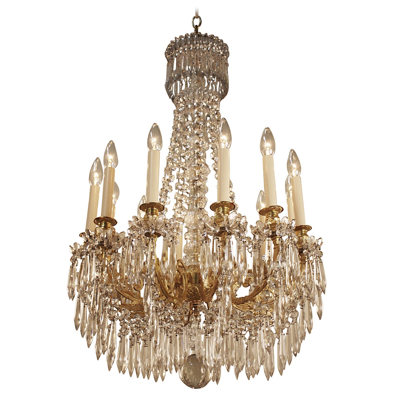 19th Century French Crystal Chandelier