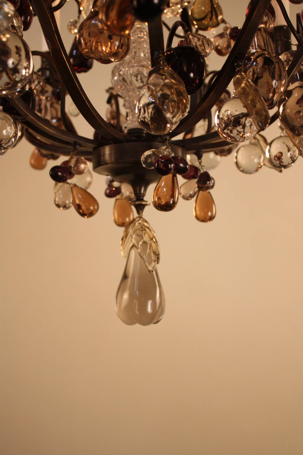 Mid-20th Century Beautiful Color Crystal Chandelier