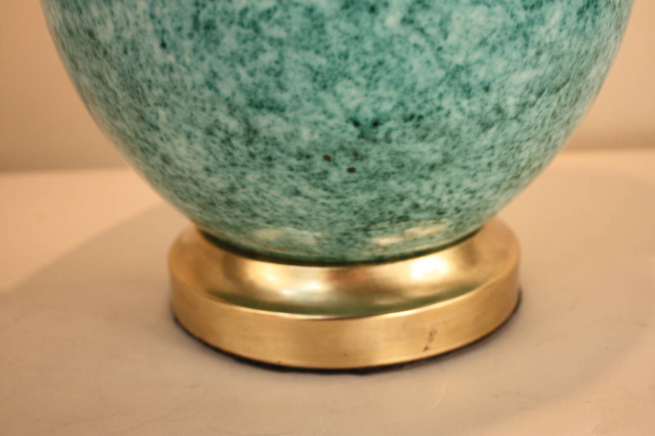 Bronze Italian Handmade Pottery Table Lamp