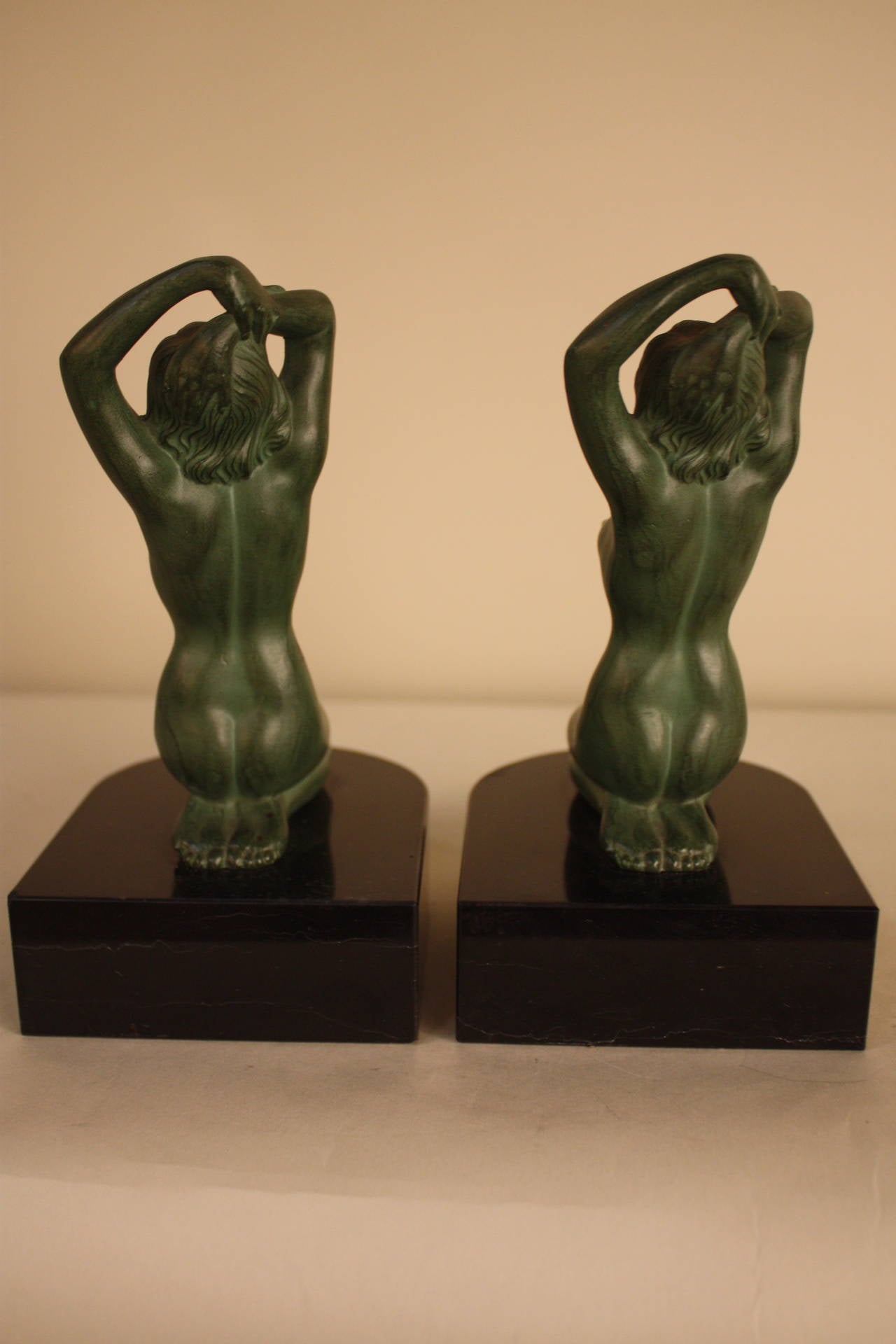 Early 20th Century Pair of Art Deco Figural Nude Bookends