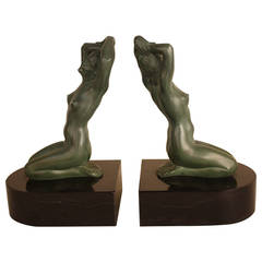 Pair of Art Deco Figural Nude Bookends