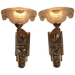 Pair of French Art Deco Wall Sconces