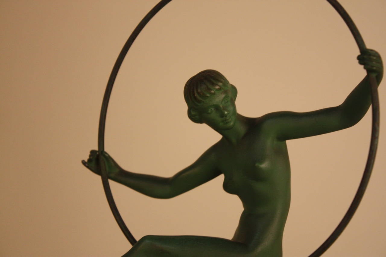 French Art Deco Hoop Dancer Statue by Briand