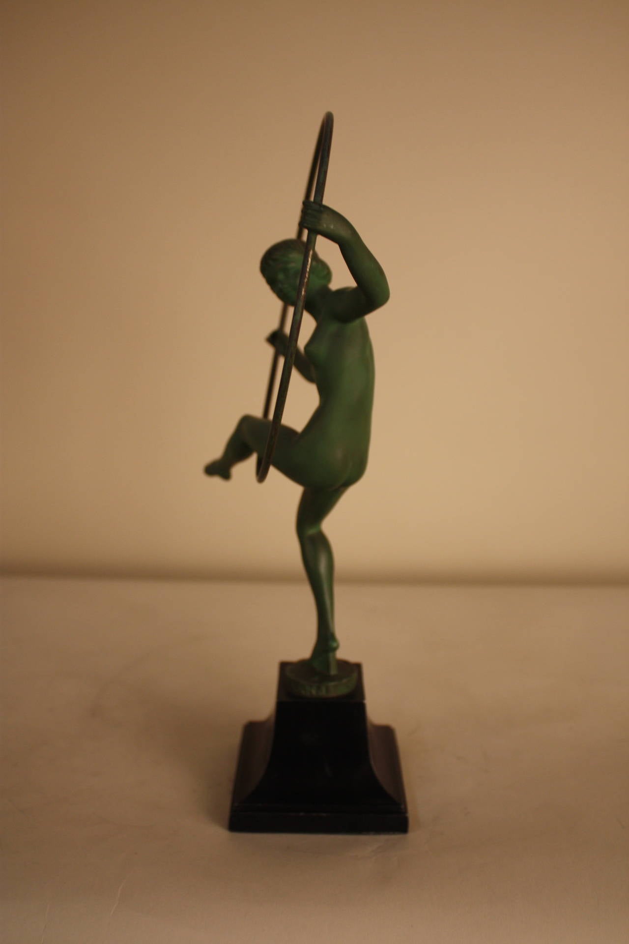 Art Deco Hoop Dancer Statue by Briand 1