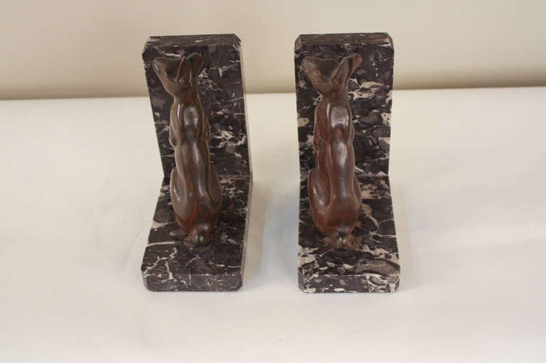 Pair of Bronze Rabbit Bookends at 1stdibs