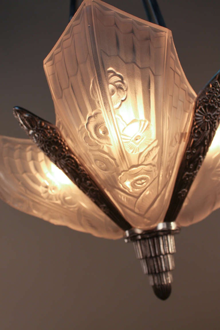 1920's Art Deco Chandelier In Good Condition In Fairfax, VA