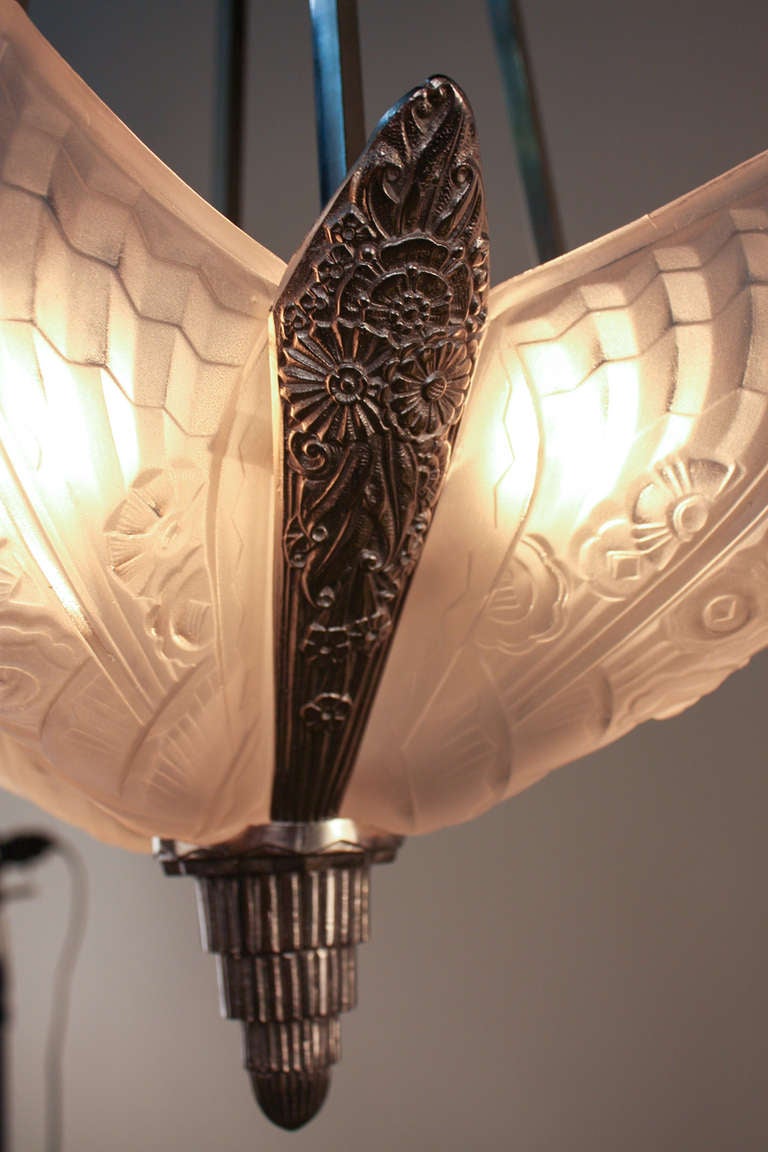 French 1920's Art Deco Chandelier
