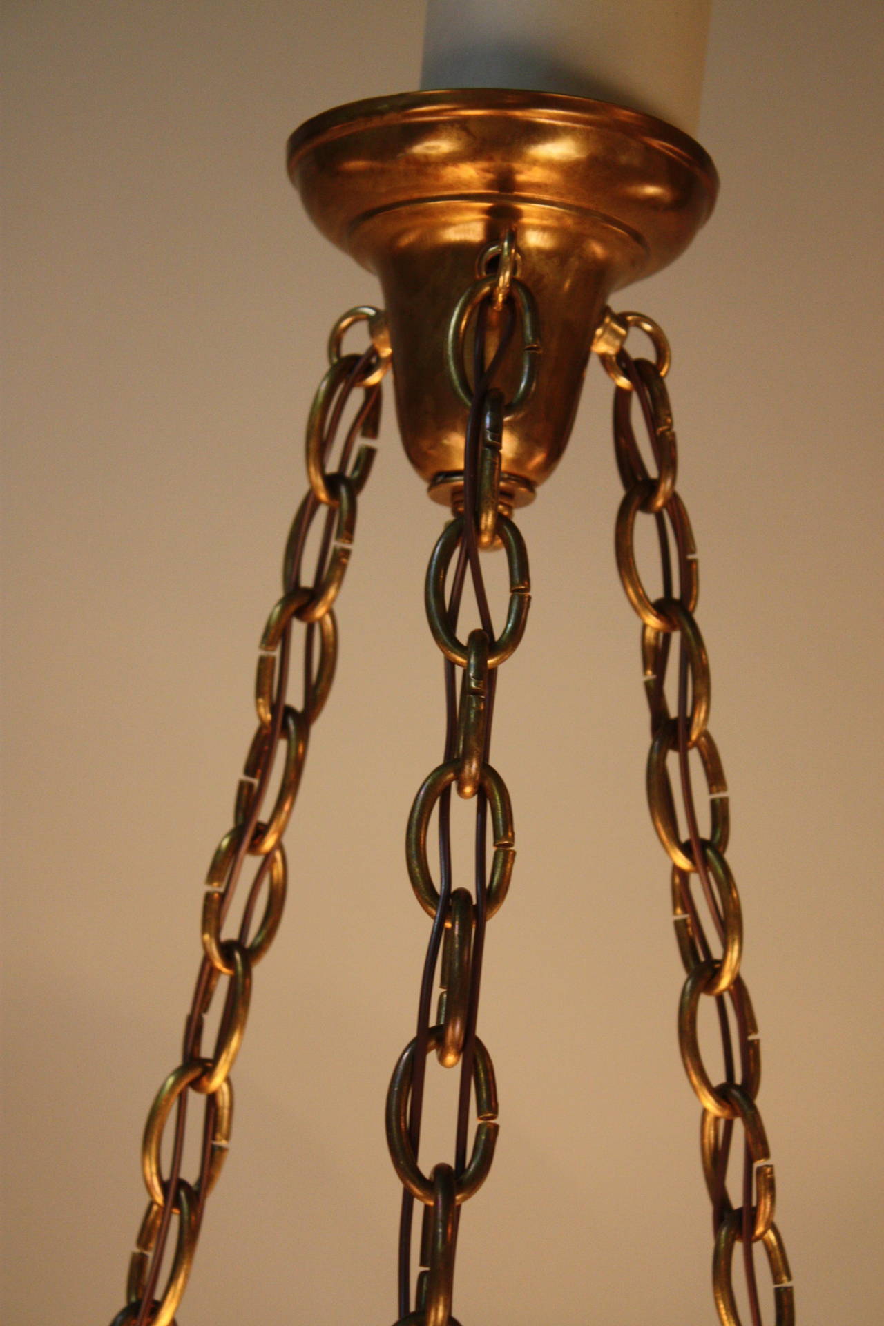 American Neoclassical Glass Chandelier 1