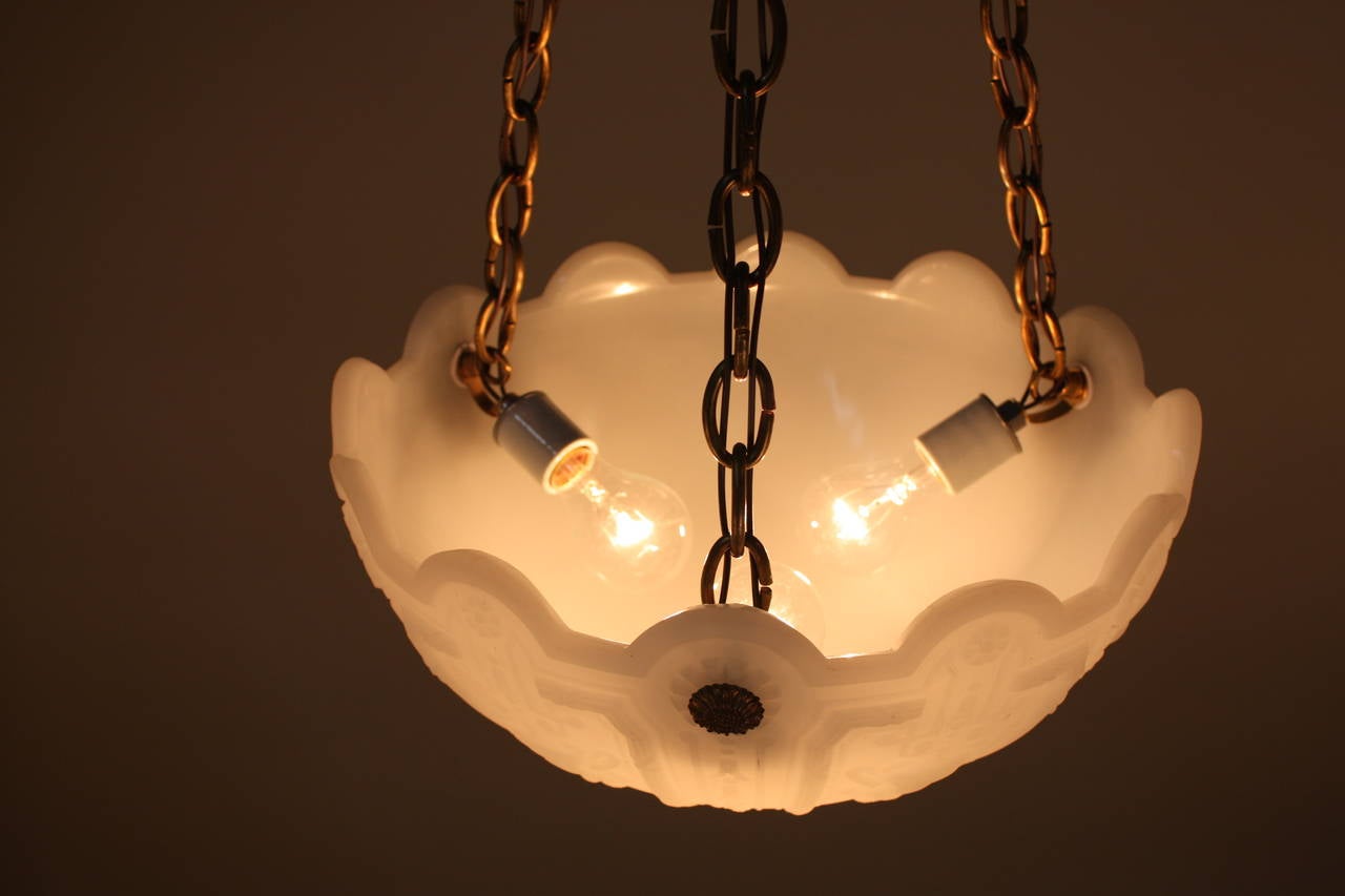 American Neoclassical Glass Chandelier 2