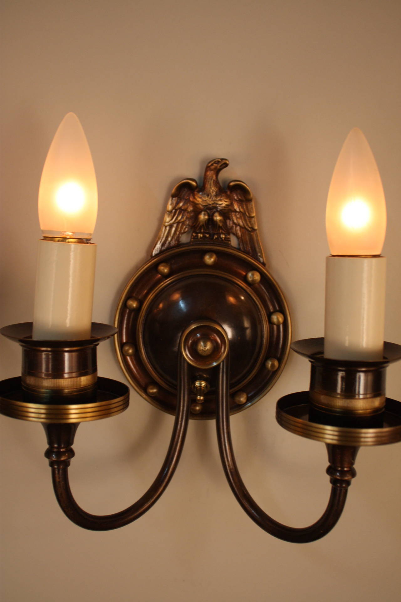 Federal American Bronze Wall Sconces by Lightolier