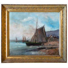 Sailboat Oil on Canvas Painting