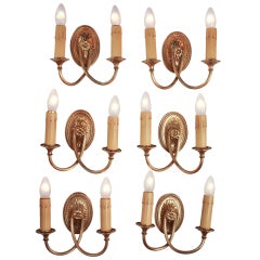 1920's American Bronze Wall Sconces