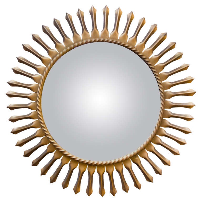 1950's Convex Sunburst Wall Mirror at 1stdibs