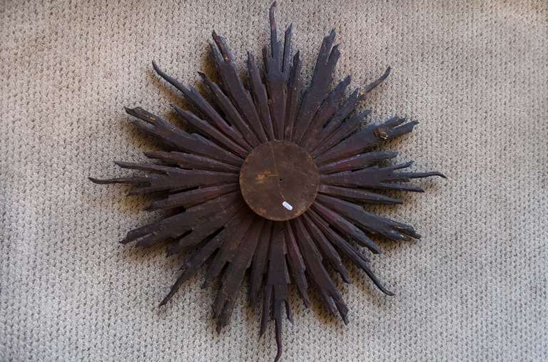 Mid-20th Century Convex Art Deco Sunburst Wall Mirror