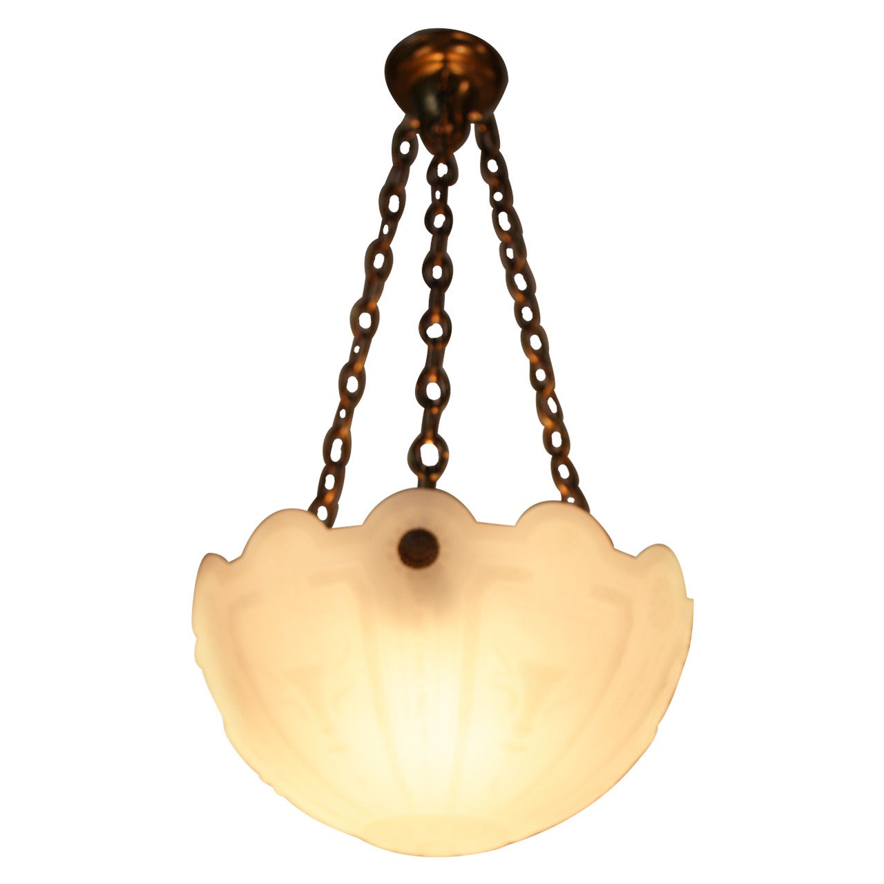 American Neoclassical Glass Chandelier