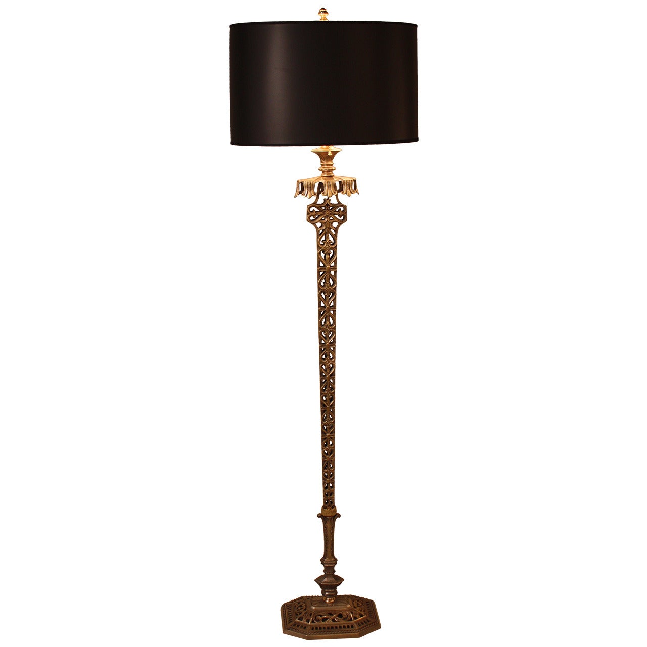 Unusual American Floor Lamp in Oscar Bach Style