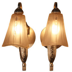 Pair of French Art Deco Wall Sconces by EJG