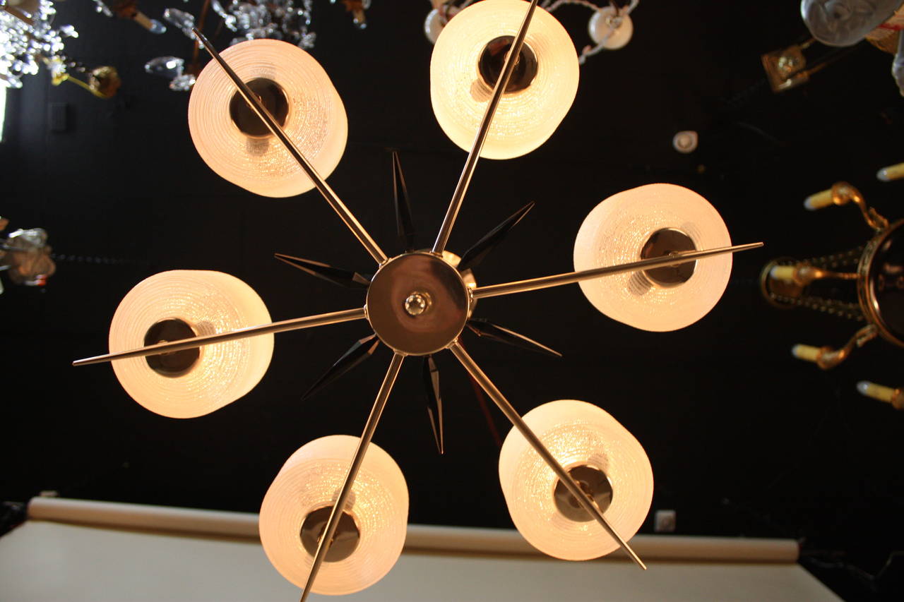 French 1950s Chandelier Attributed to Arlus In Good Condition In Fairfax, VA