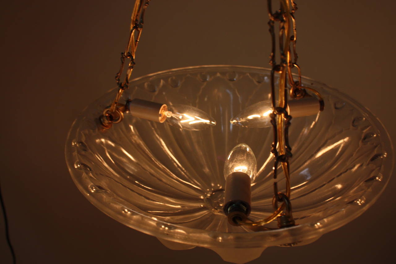 Bronze French Art Deco Pendant Light